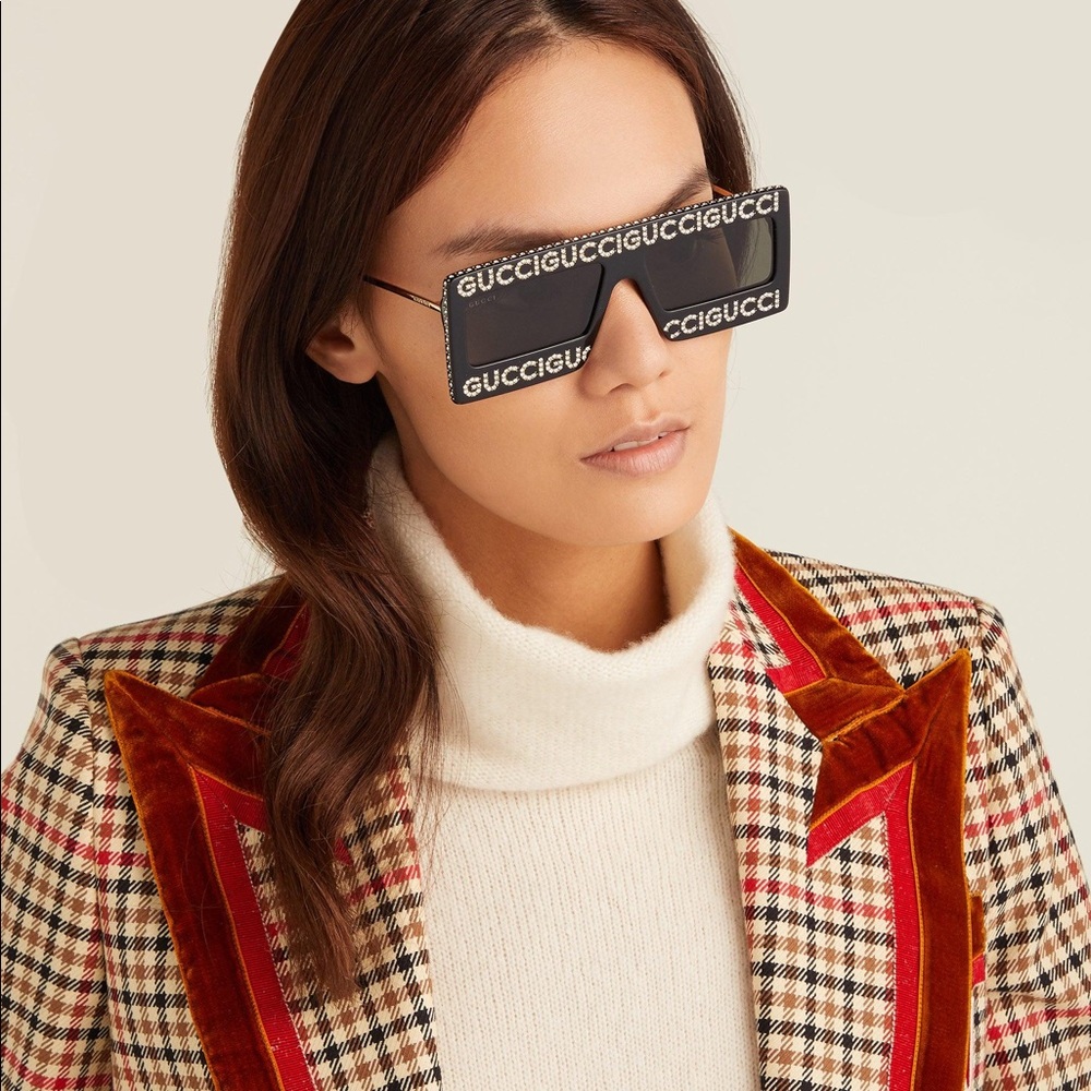 Gucci embellished rectangular sunglasses